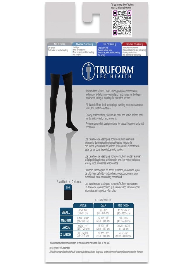 ترو فورم جوارب ضغط Truform، ضغط 20-30 ملم زئبق، جوارب رجالية رسمية، تصل إلى أعلى الفخذ فوق الركبة، أسود، مقاس كبير جدًا - Image 5